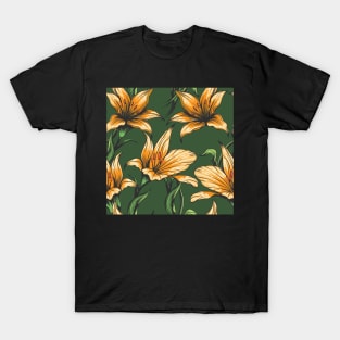 Orchid Flowers seamless pattern T-Shirt